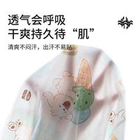 婴幼儿短袖家居服连体哈衣纯棉薄款双层护肚防着凉空调服宝宝睡袍