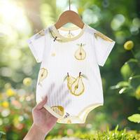 【提花轻薄】新生儿连体衣夏季薄款婴儿短袖包屁衣宝宝三角哈衣潮