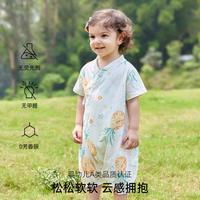 婴儿短袖连体衣夏季薄款哈衣新生儿衣服和尚服纯棉男女宝宝夏天装