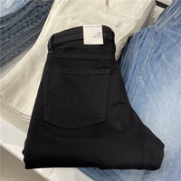 CK/Calvin Klein 男士春季纯黑色修身直筒显高百搭牛仔裤长裤 黑色（skinny 修身瘦腿） 29