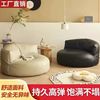 柚韵懒人沙发小户型卧室阳台豆袋客厅家用榻榻米单人休闲椅蒲团坐垫 经典黑（防污耐磨猫抓皮） 升级加大+脚蹬+耐磨免拆洗