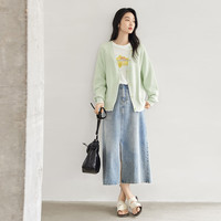 对白简约高级感灰色毛衣开衫女2025春季新款气质显瘦V领针织外套