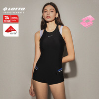 乐途(LOTTO)泳衣女连体平角竞速游泳衣抗菌防晒成人女士泳衣 暗夜黑 XL XL 【身高165-170体重61-65kg】 黑色 228-1