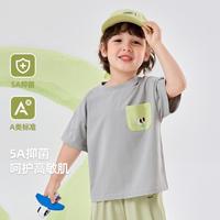 嘟嘟家 DUDUJIA【撞色口袋】儿童短袖T恤夏季男童上衣百搭女童夏装休闲宝宝童装