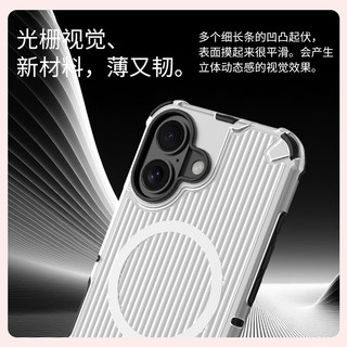 Snowkids适用苹果iPhone 16pro max防摔全包 升级软边可拆 磁吸手机壳 光栅磨砂不发黄 防划防刮图层 透灰 16promax丨防摔软边+磁吸丨透灰