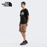 北面(The North Face)短袖T恤男女同款户外休闲宽松圆领透气半袖上衣25春夏|8D7W JK3/黑色 S /165