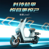 今日必买：绿源 新国标电动自行车LIVA7豪华版续航80公里NFC智能解锁前碟后陶液冷电机质保十年 岩绿色-新国标可上牌