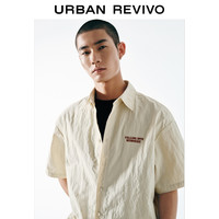 UR2025夏季男装美式标语后背印花字母宽松短袖衬衫UMV250049