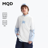 马骑顿（MQD）【吸湿速干】MQD童装男女童短袖t恤2025夏季新款圆领白色儿童上衣