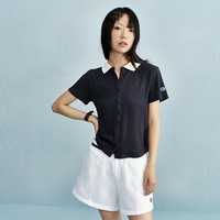 Champion冠军POLO衫女2025夏季潮翻领短袖修身辣妹风显瘦T恤 藏青色 XL