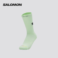 萨洛蒙（Salomon）男女款 户外运动休闲舒适透气弹力长筒袜子 365 CREW 青柠奶油 C23766 L