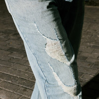 李维斯Levi's®SilverTab™25春夏男士美式高街破洞宽松直筒牛仔裤 蓝色 28 (32)