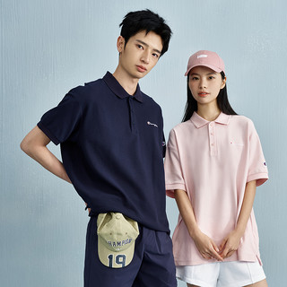 Champion短袖POLO衫男25夏季机能翻领潮牌T恤 XL 粉色