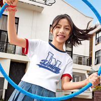李宁 LI-NING童装儿童短袖T恤男女小大童舒适吸汗透气久洗不变形文化衫YHSU243 【307】