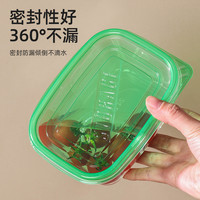 千屿 一次性塑料餐盒长方形加厚快餐打包盒水果捞沙拉甜品盒10只装