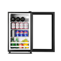 荣事达（Royalstar）冰吧冷藏柜 欧式恒温红酒柜酒店家用客厅冰箱迷你小型单门办公室保鲜展示留样茶叶饮料药品柜 一级能效98L【全冷藏+白光灯+酒架】