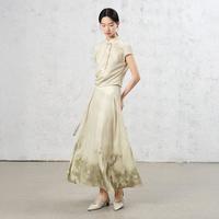 【上衣+半裙】套装女2025夏新中式国风短袖吊带裙穿搭一整套