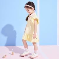 【撞色卡通小标】婴幼女童连衣裙夏儿童薄款Polo领公主裙
