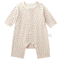 千趣会(SENSHUKAI)婴儿衣服连体衣春秋宝宝爬服纯棉透气长袖新生儿衣 本白色(小碎花) 90cm