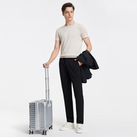九牧王【防皱 凉感】易打理西裤男裤2025夏季薄款弹力商务西装裤子 黑色+修身版+TA2DB20142 43 码185/108C(3.27)尺109cm