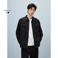 GXG 多色肌理感翻领长袖衬衫男士通勤外套