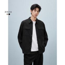 GXG 肌理感翻领长袖衬衫 男士通勤