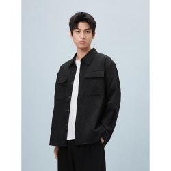 GXG 肌理感翻领长袖衬衫 男士通勤