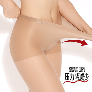 厚木Atsugi加压3双装不易臭天鹅绒静电加工连裤袜显瘦丝袜女AM9013 378嫩米色 3双 L -LL(臀围90-103 身高155-170)