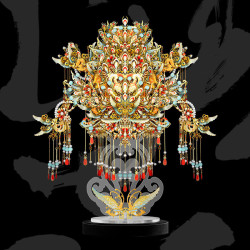 拼酷 九龙九凤冠 3D立体金属拼图手工拼图模型闺蜜结婚摆件 九龙九凤冠