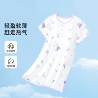 【网眼a类100%棉】儿童睡衣夏季薄款中大女童睡裙短袖家居服