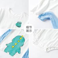 女宝宝三角包屁家居服短袖夏季新生婴儿睡衣薄款男童装亲肤透气