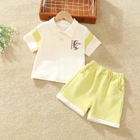 小猪响当当 XZXDD 夏季男童休闲POLO衫短裤套装婴幼童百搭卡通两件套男孩子日常