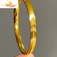 咾凤云凰老凤凰黄金猫眼手镯女款999足金时尚素圈猫眼金镯子女 黄金手镯约8.25克56号