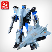 xinlexin 新年儿童玩具男孩航天飞机合体变形机器人 歼-20隐形战斗机