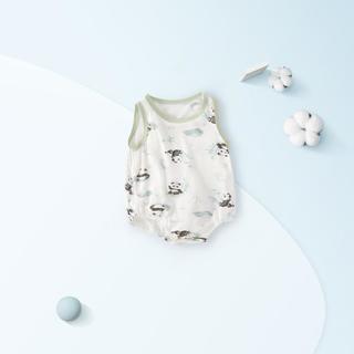 【7A抗菌印花连身衣】25新夏款三角爬无袖连体衣中性户外哈服