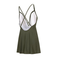 Speedo速比涛女裙式连体泳衣显瘦遮肚游泳衣8-130830005