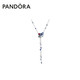  PANDORA 潘多拉 蓝色和粉色扇子Y形项链女百搭生日礼物送女友 蓝色扇子Y形项链 45cm　