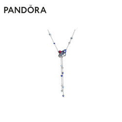 PANDORA 潘多拉 蓝色和粉色扇子Y形项链女百搭生日礼物送女友 蓝色扇子Y形项链 45cm