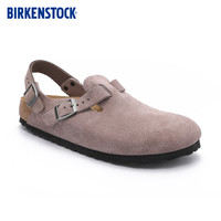 BIRKENSTOCK勃肯德国男女款牛皮绒面革Tokio包头系踝拖鞋 黑色常规版1028337 38