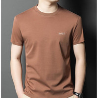 BOSS男装夏季短袖t恤男士透气休闲中青年半袖T恤 黑色 3XL 体重170-180