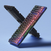 腹灵fl980 v2 pro无线蓝牙有线三模侧刻正刻98配列97游戏机械键盘 TTC快银轴V2 FL980单模-黑灰面-紫气东来正刻透光-全键热插拔