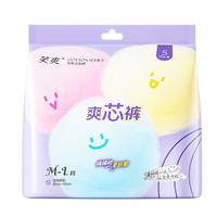笑爽 卫生巾安睡裤棉柔亲肤高腰防漏超薄超透气安心裤5条