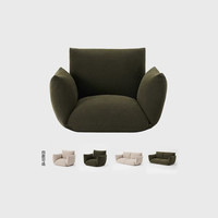 无印良品 無印良品 MUJI 软垫沙发 可自由调节 单人双人家用家居布艺小户型 绿色/双人