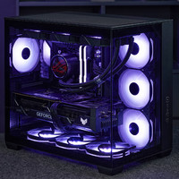 华硕(ASUS)海王星海景房机箱 无立柱支持ATX主板/360水冷/Type-C白色可选 OP A 海王星机箱 黑(Type-C版)