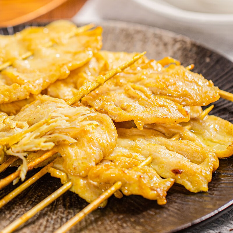 鹿有有咖喱里脊肉串里脊肉片鸡肉串烧烤早餐半成品速食油炸小吃空气炸锅 鸡肉串(快递贵)