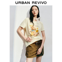  URBAN REVIVO 趣味萌宠狗狗印花 女士短袖T恤