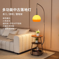 远盛达 落地灯中古风卧室床头柜一体柚子灯客厅沙发旁美式中式茶几钓鱼灯 常规款