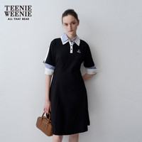 Teenie Weenie小熊女装时尚简约夏季复古运动风微A撞色Polo连衣裙