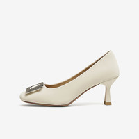 百思图25春商场同款时尚方头细高跟浅口女单鞋E5857AQ5