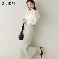 SNIDEL2025春夏气质淑女翻领荷叶边微透雪纺衬衫SWFB251099 紫色 均码